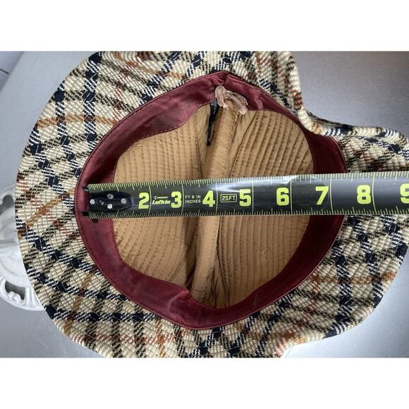 Vintage Daks London Checkered Bucket Hat Tweed Plaid Sherlock - Picture 6 of 6